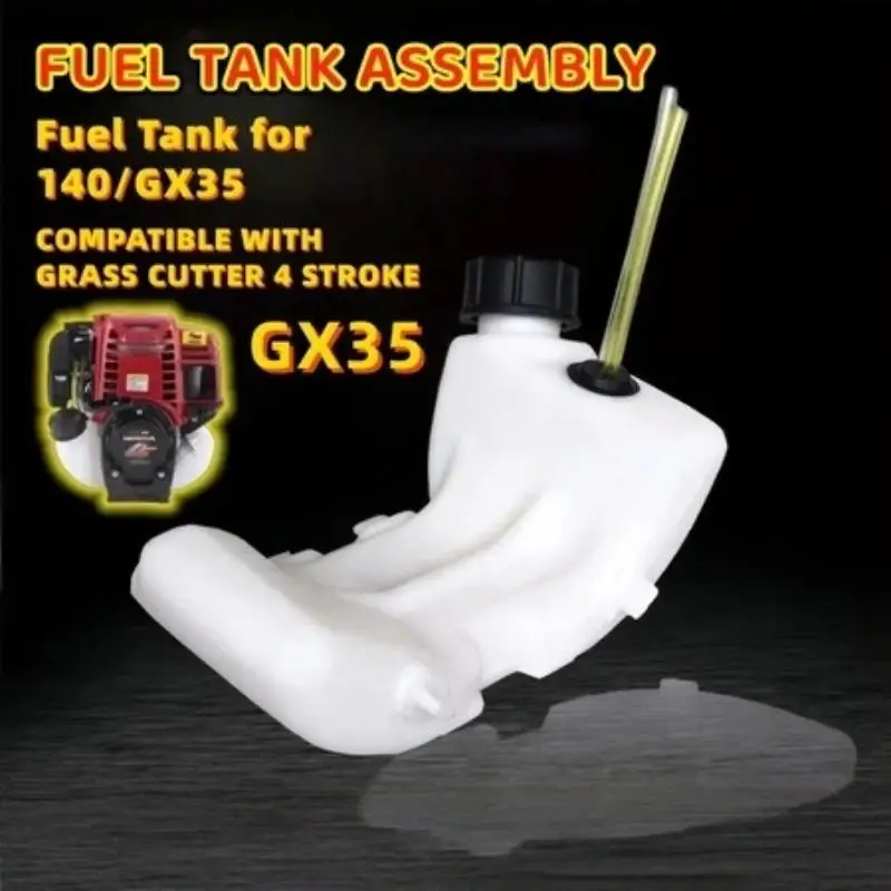 Grass Cutter Replacement Fuel Tank with Cap & Fuel Pipes Leak Resistant Fit 140/40-5 for Outdoor Lawn Mowing Work