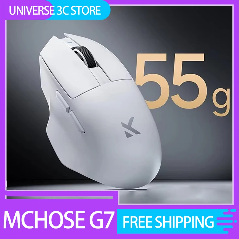 Mchose G7 Gaming Mouse Tri-mode Paw3395 Sensor Lightweight Ergonomics Long Endurance Customized Office Mouse Pc Gamer Accessory