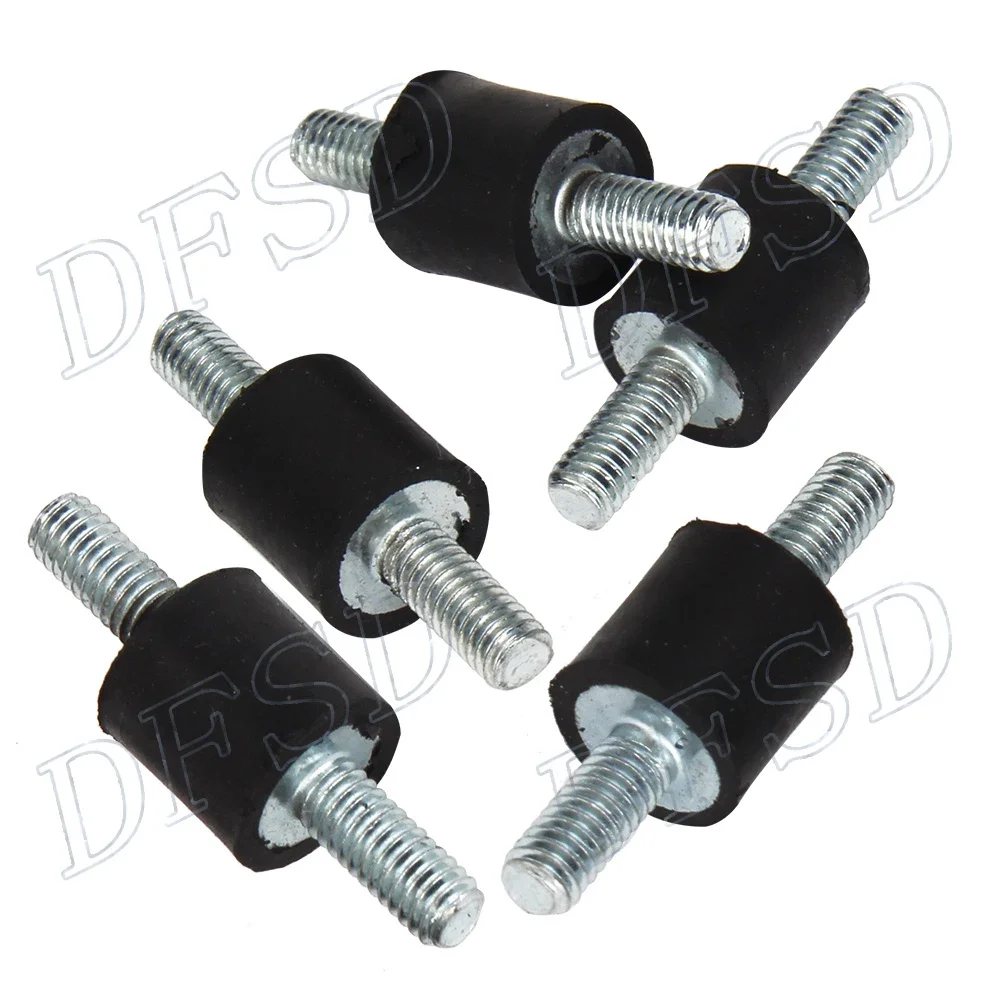 10x10mm Anti-Vibration Mount Silentblock Black+Silver for Diesel Engine 5pcs