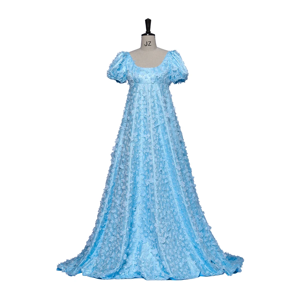 

Daphne Cosplay Costume Daphne Ball Gown Dress Victorian Blue Lace Regency Dress Jane Austin Dress Tea Party Outfits