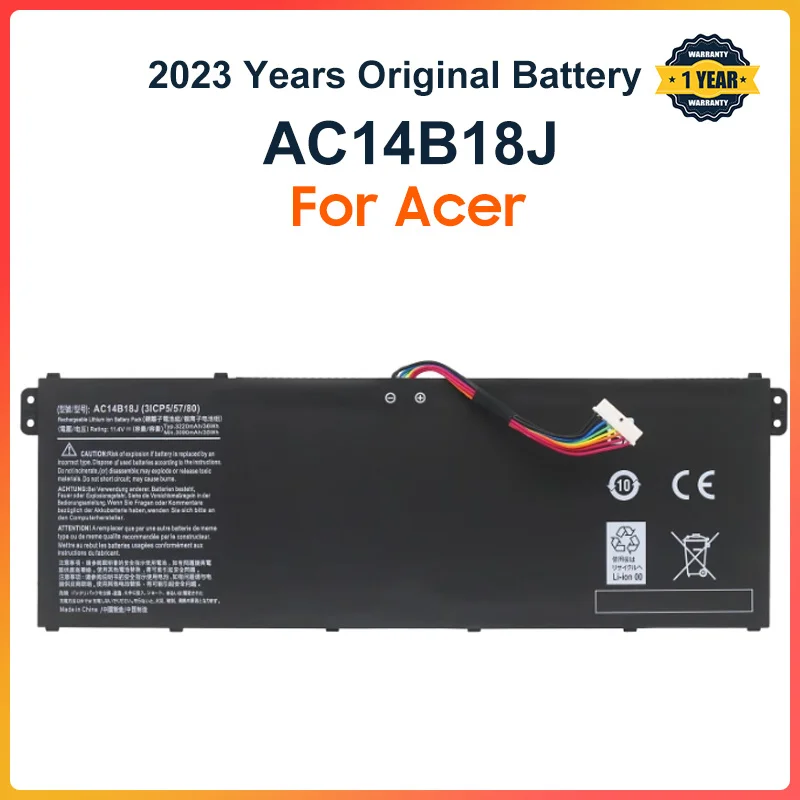 Imagem -01 - Bateria do Portátil para Acer Aspirar E3111 E3-112 E3-112m Es1531 Ms2394 B115-mp Ex2519 N15q3 N15w4 11.4v Ac14b18j Ac14b13j