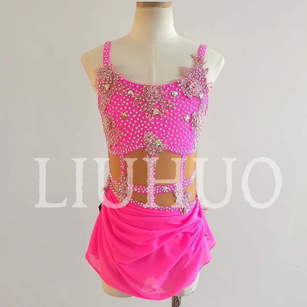 

LIUHUO Pink Lyrical Dancing Dress for Performance Pole Costume Factory Customize JC260