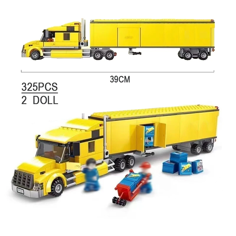 City Container Truck Vehicle Sets Model Building Blocks Brick Kid Toy Logistics Transportation Van Carriage Compartment Kits BUS