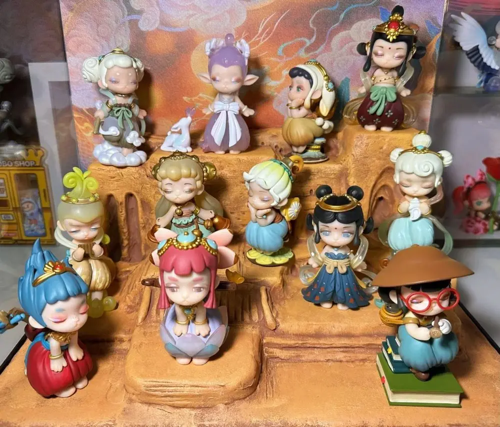 Aroma Princess Musical Instrument Blind Box Kawaii Action Figure Pipa Drum Bell Girl Model Desktop Decor Doll Birthday Gift Toys