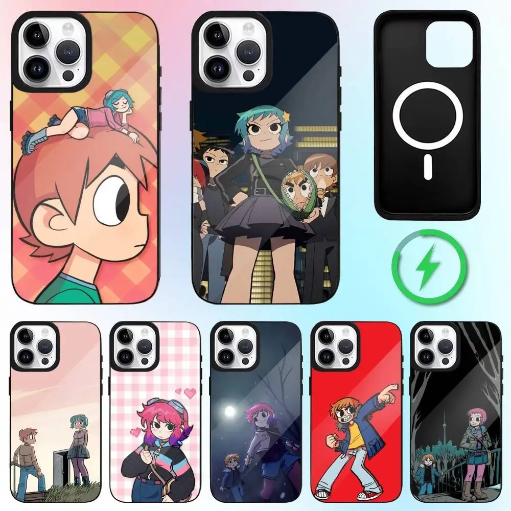 

Cute S-Scott P-Pilgrim Phone Case For iPhone17,16,15,14,13,12,11 Plus,Pro Max Magnetic Magsafe Wireless Charging