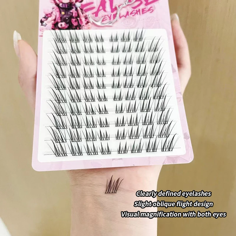 BQI Fox series ขนตาปลอมบินเฉียง สไตล์ฉ่ํา มีเสน่ห์มาก กําลังขยายดวงตา ใช้งานง่าย สาวเกาหลี