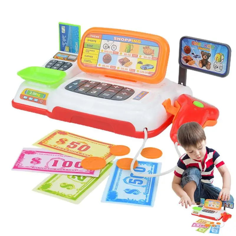 

1 Set Cashier Model Parent-child Interactive Cash Register Pretend Play Toy Money Cash Pay Simulated Cashier Play Toy for Kids