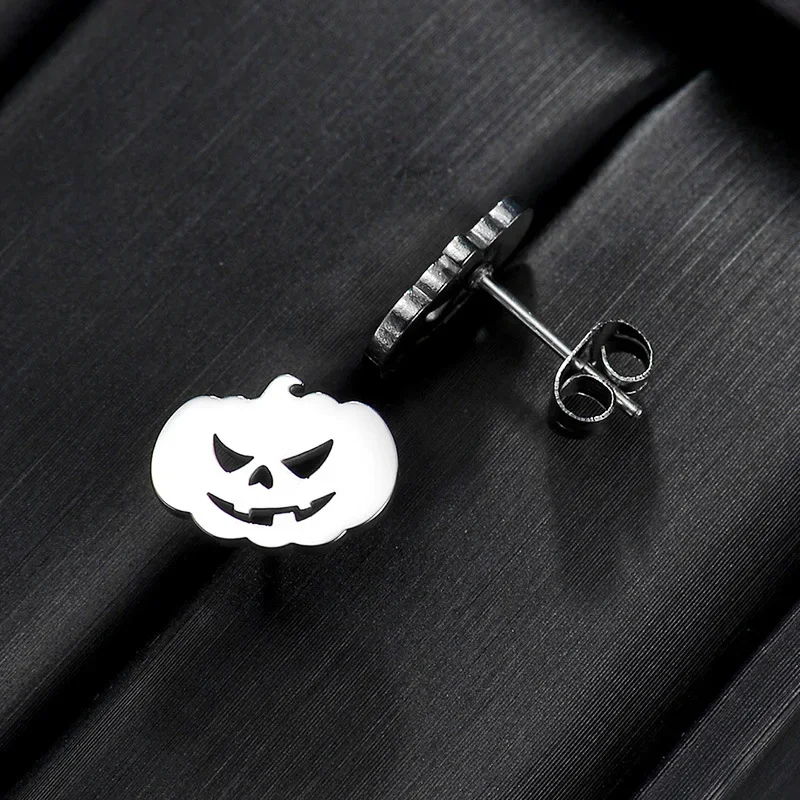 Halloween Titanium Steel Earrings Creative Fashion Bat Goblins Skull Devil Pumpkin Emoticon Stud Earrings Jewelry Gift