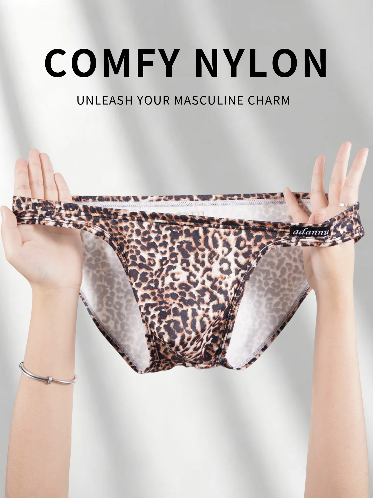 Herren-Slip mit Leoparden- und Schlangenmuster, U-förmiger, konvexer Beutel, weich, atmungsaktiv, sexy, modische Unterwäsche