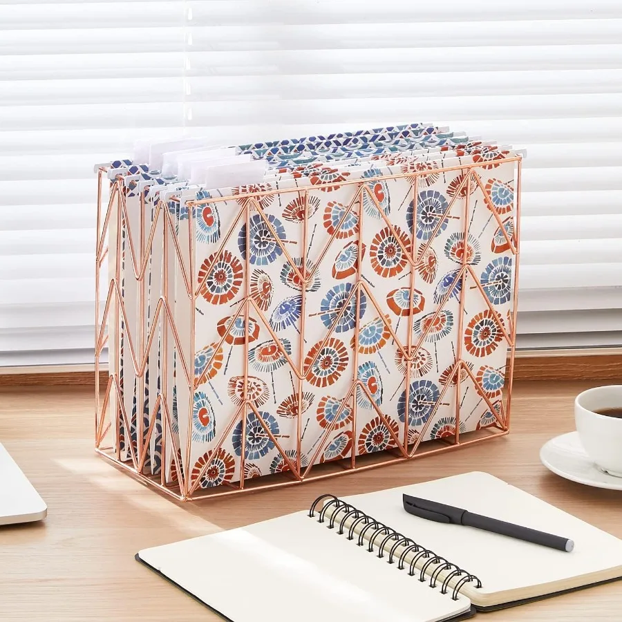 6 Pack Decorative Hanging File Folders Letter Size Marble Cute Hanging Folder Pretty File Folder Organizer for Filing Cabinet O