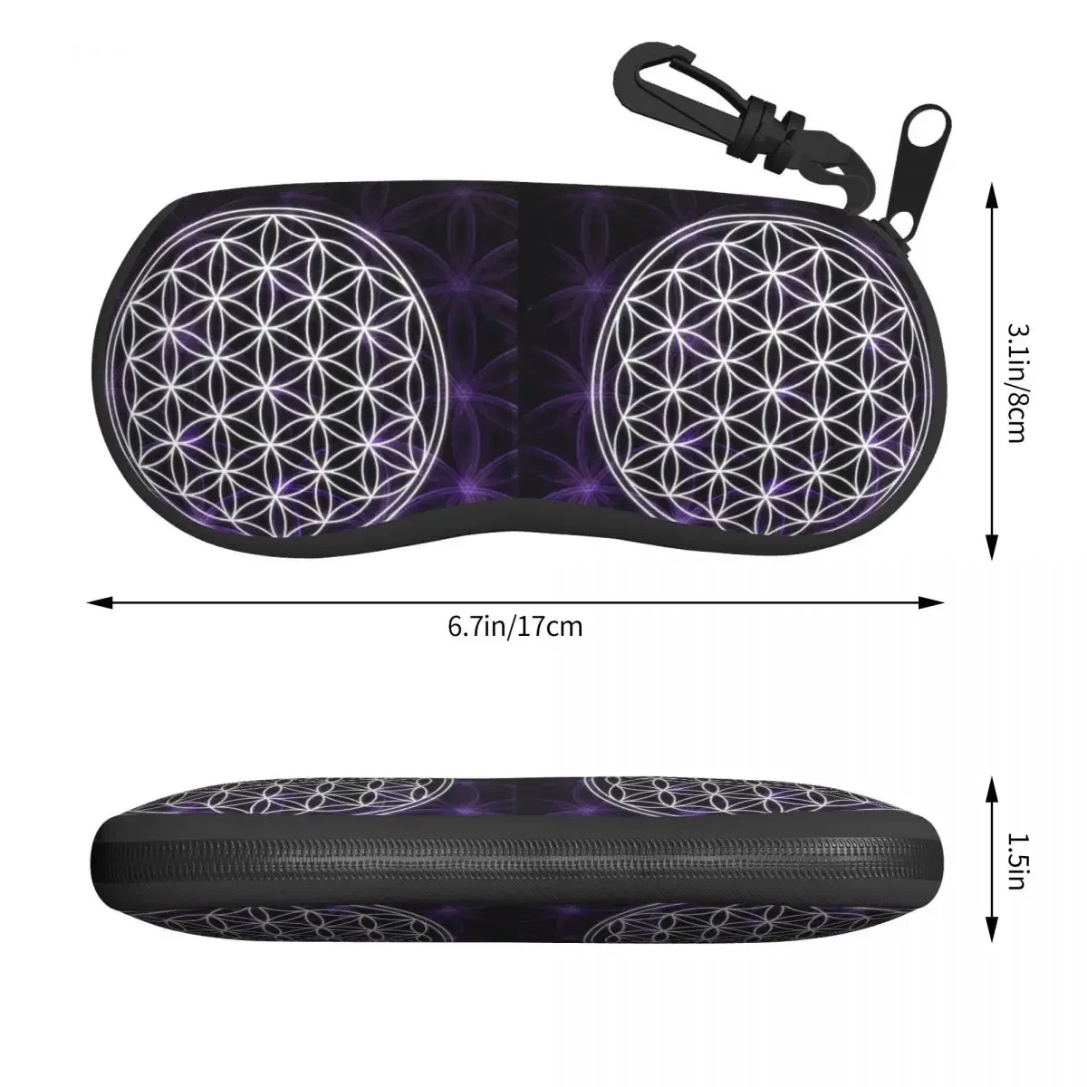 Flower Of Life Sacred Geometry Shell Eyeglasses Case Women Men Geometric Pattern Mandala Glasses Case Sunglasses Box Pouch