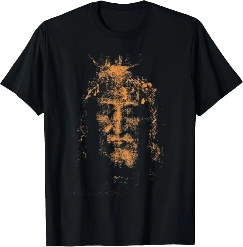 Shroud Of Turin: Holy Face Of Jesus Vintage Cotton Tee  T-Shirt Y2k Hip-hop Goth Loose Men Clothing Super Sized Casual
