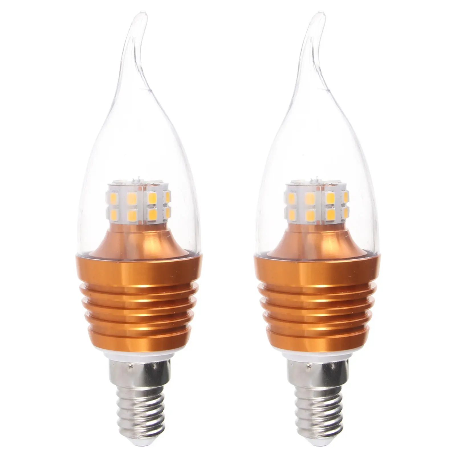 E12 LED Candelabra Bulbs 5W Warm White, 2 Pack Corn Lamp for Chandeliers, Sconces & Ceiling Fans