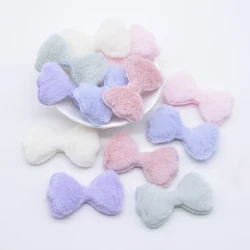 24Pcs Padded Plush Bow Appliques for DIY Handmde Headwear Hair Clips Decor Accessories Clothes Hat Leggings Sewing Patches