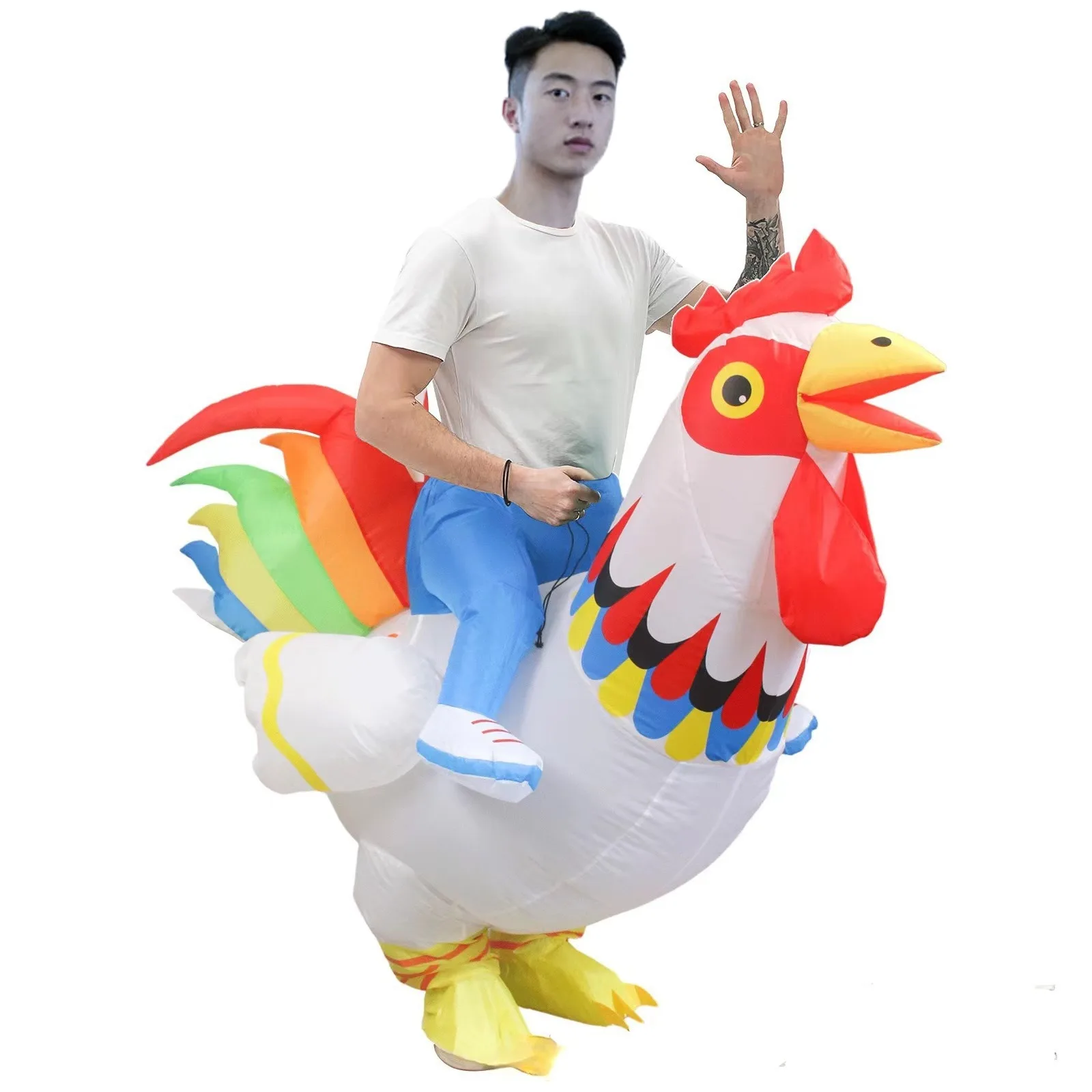 Halloween Festival Party Funny Props Children\'s Day Stage Performance Colorful Rooster Inflatable Costumes