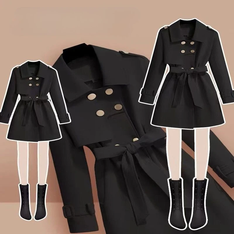 

Куртки-тренчи женские маленькие весенне-осенние модели новая корейская версия темпераментная талия среднее и длинное пальто в британском стиле