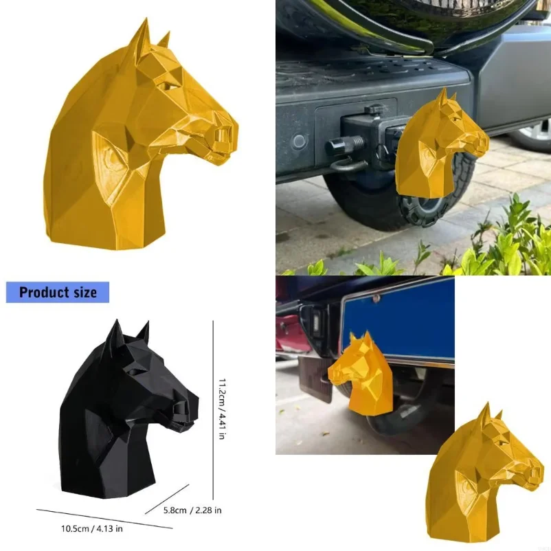 Q9QD Trailer Hitch Decoration Caps Weatherproof Guard Modern Horse Head Design