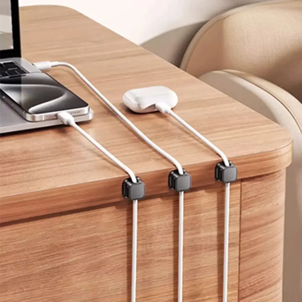 6Pcs Portable Magnetic Cable Clips Adjustable Cable Management Clip Self-adhesive Under Desk Wire Keeper Cable Organizer Holder