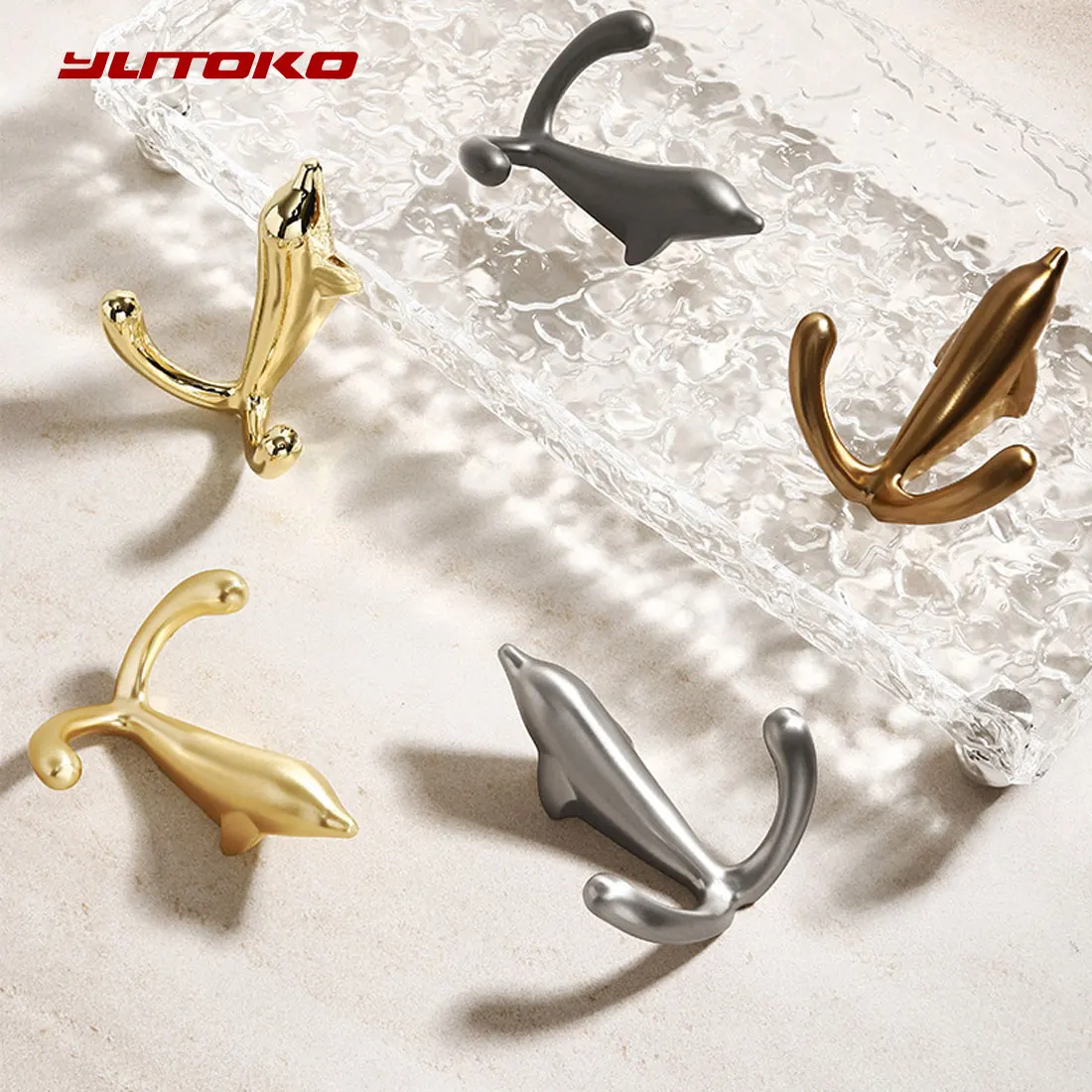 YUTOKO Zinc Alloy Dolphin Decoration Hook Wall Hooks Clothes Hook Living Room Clothes and Hats Hook Bag Hooks Home Decoration