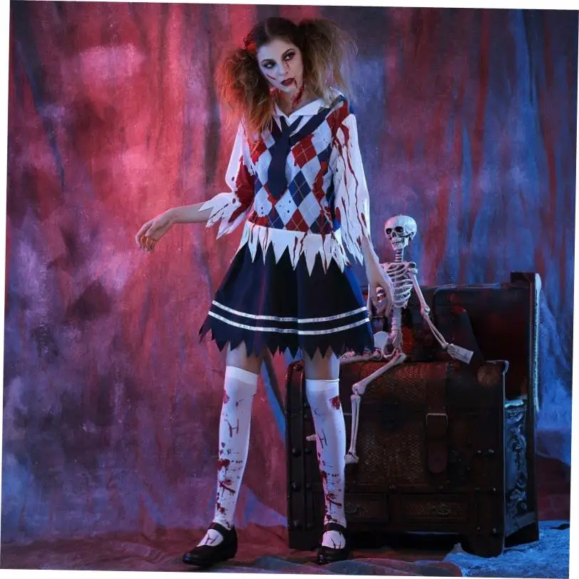 Loween Cosplay horreur Zombie orm ensemble Costume femme gothique Sle scène Performance vêtements ethniques traditionnels