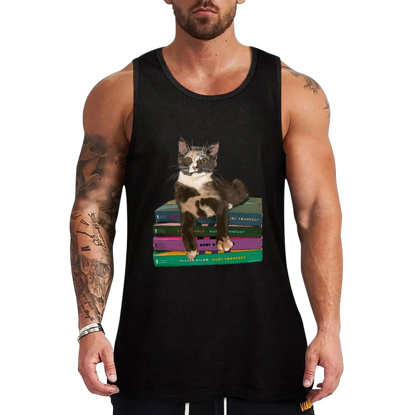 Camiseta sin mangas Cat Vonnegut, camiseta básica de mezcla de algodón, camisa informal sin mangas