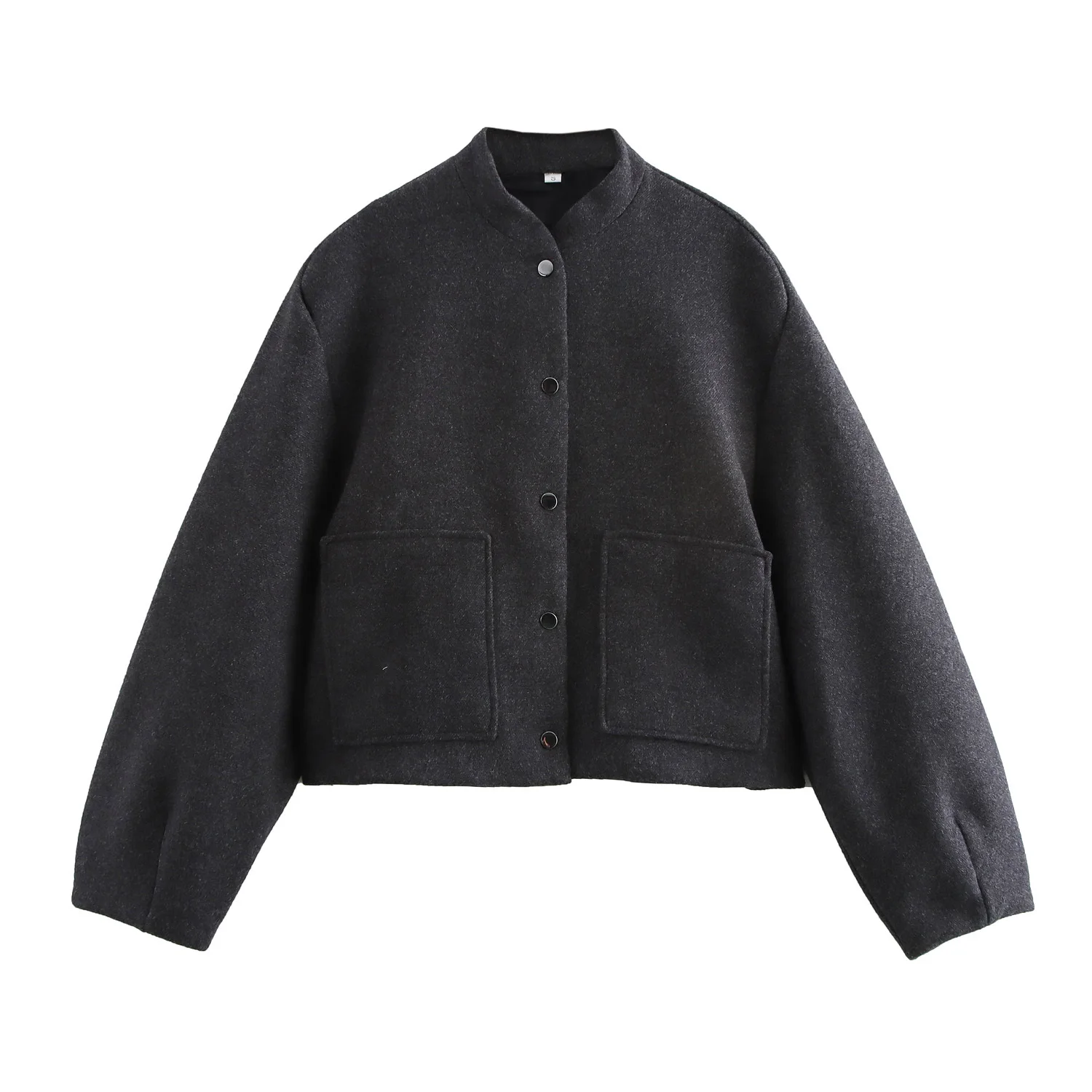 เสื้อแจ็คเก็ตผู้หญิงดีไซน์ใหม่สไตล์นักบิน ประดับแพทช์ ตกแต่งด้วยผ้าโพลีเอสเตอร์ ทรงหลวม กันลม รุ่น JNLEAOG สำหรับฤดูใบไม้ร่วง