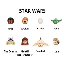 PG8049 Bausteine Anakin Skywalker Ziegel Finn Figuren Jedi Yoda Mini Figuren K-3PO Figur Leia Montage Kinder Spielzeug