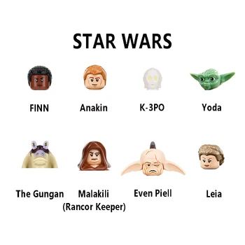 PG8049 Building Blocks Anakin Skywalker อิฐ Finn ตัวเลข Jedi Yoda Mini Figurines K-3PO รูป Leia ประกอบของเล่นเด็ก