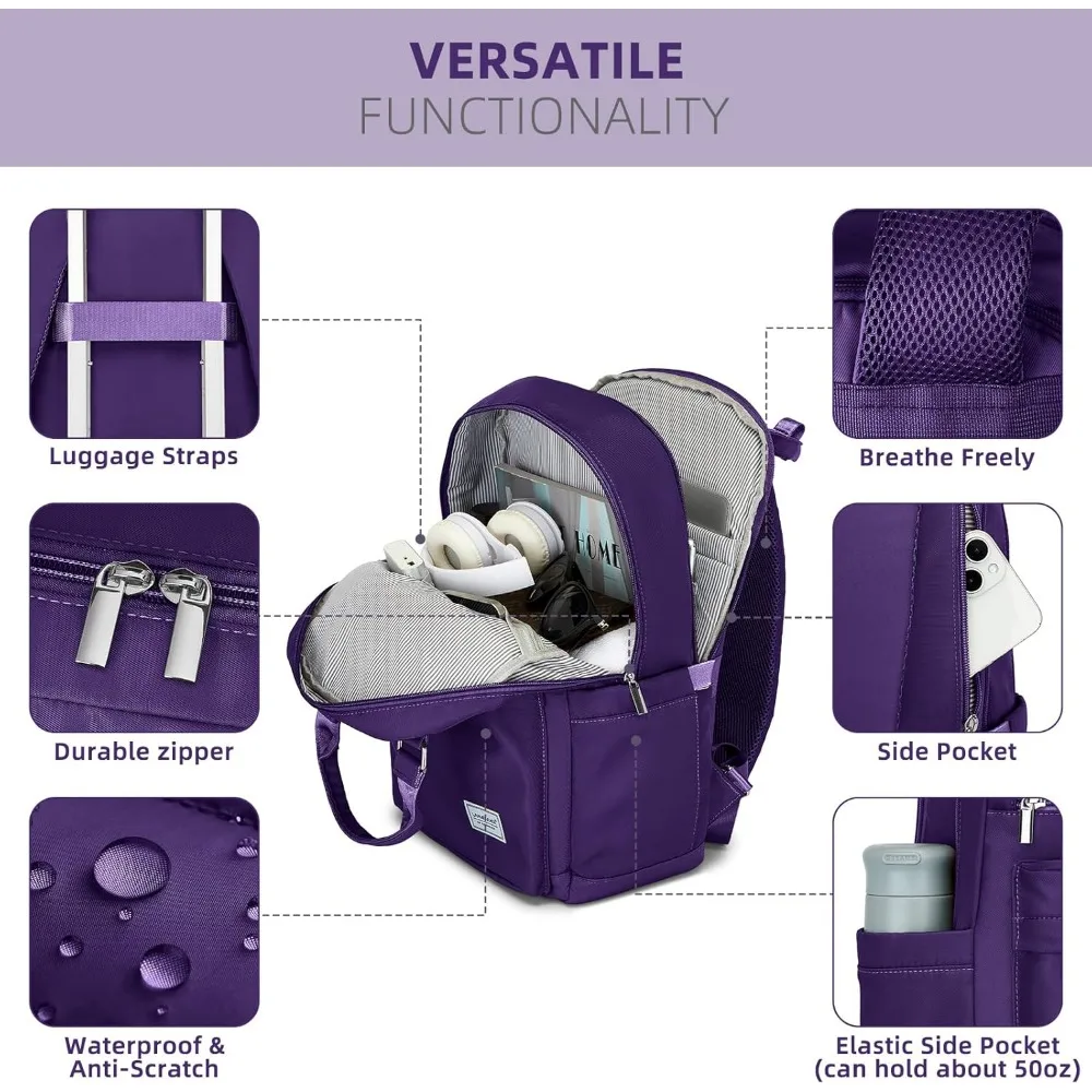 مجموعة حقائب حمل PP صلبة مكونة من 3 قطع مع 360 درجة °   عجلات دوارة، قفل TSA، حقيبة أمتعة من البولي يوريثان على شكل عنب للنساء، أساسية للسفر