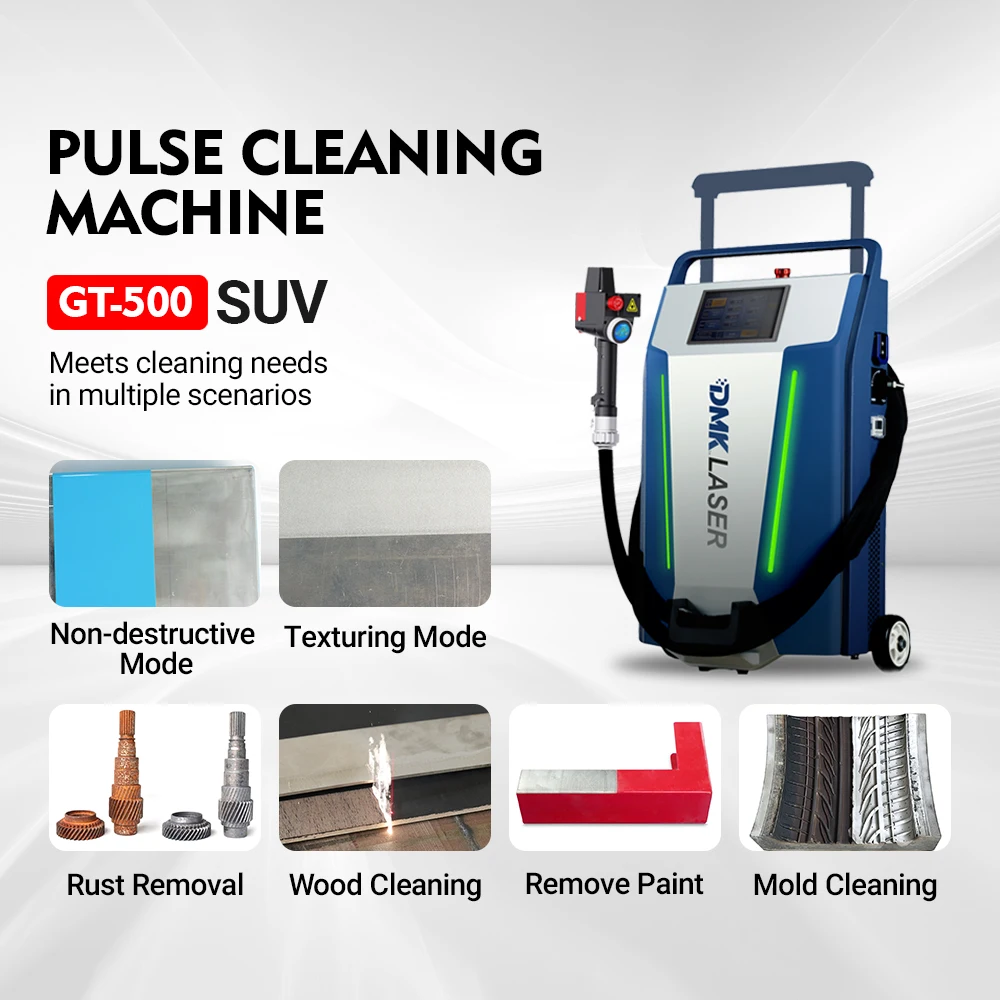New Portable Trolley Luguage Pusled 200W/300W Laser Cleaning Machine Removing Rust Paint Oxide Film From Metal Wood Stone