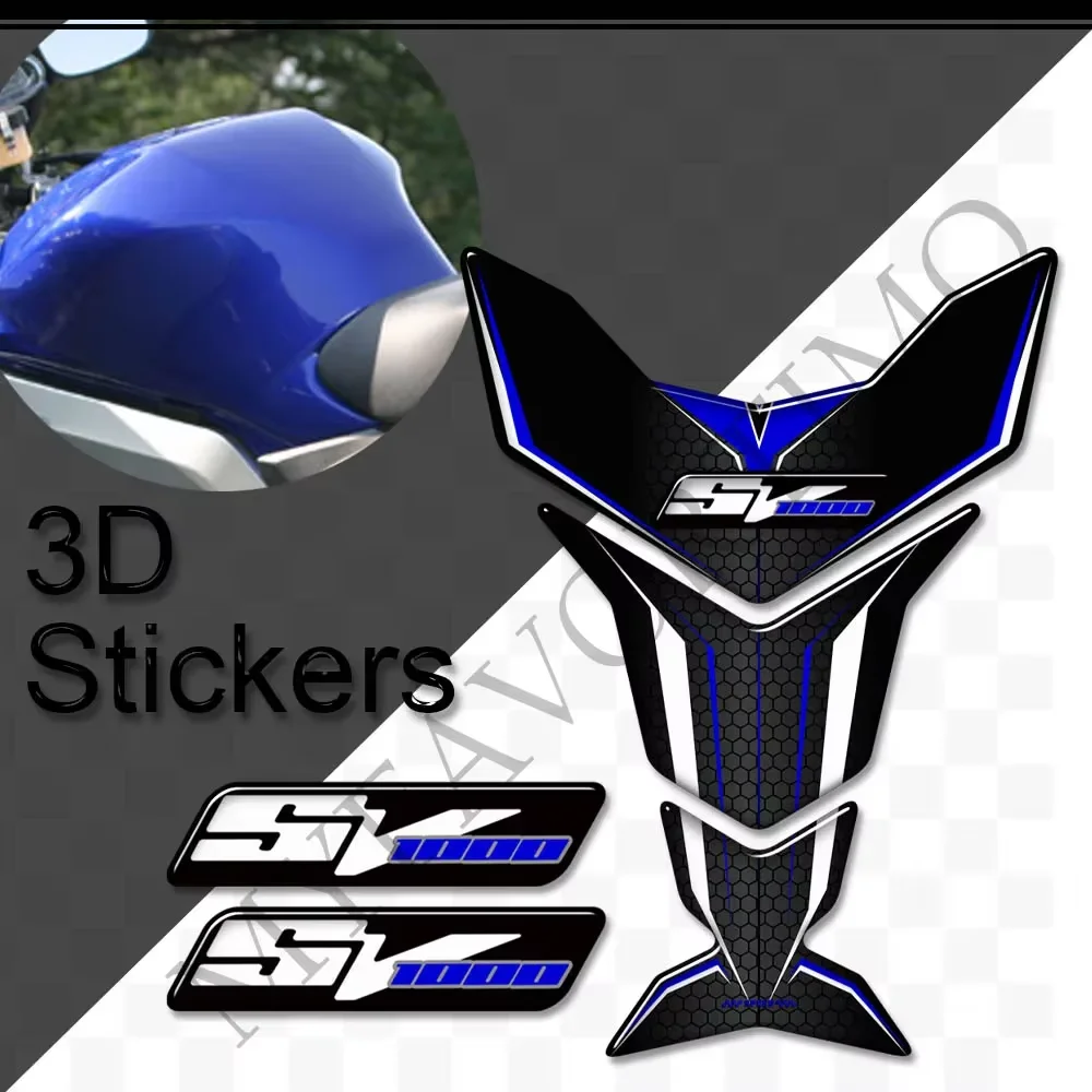 Stiker 3D pelindung bahan bakar bantalan tangki sepeda motor, stiker Decal lutut antigores untuk Suzuki SV1000S SV 1000 S SV1000