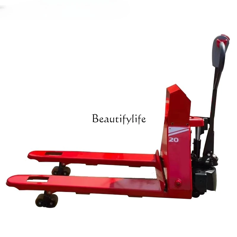 

Manual hydraulic weighing truck Electronic scale Weighing forklift scale Weighing cattle pallet truck 2 tons Printable