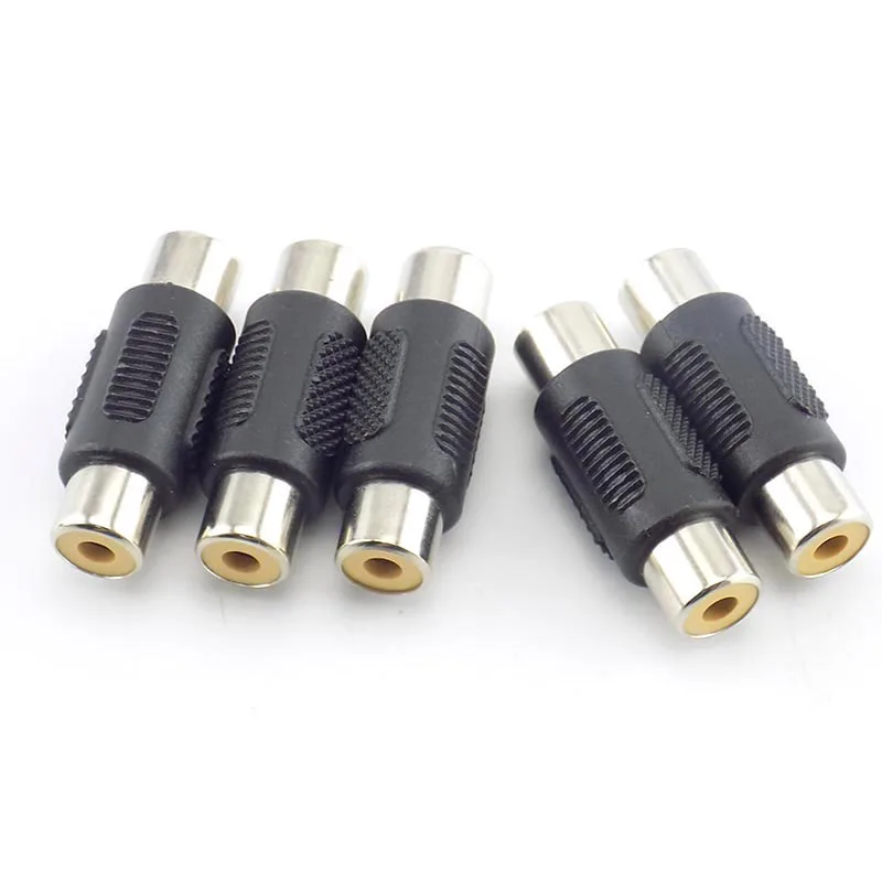 2/5Pcs CCTV RCA Female to RCA Female Coupler Connectors Audio Video Av Cable Jack Plug Adapter Plug For Cctv Camera System H10