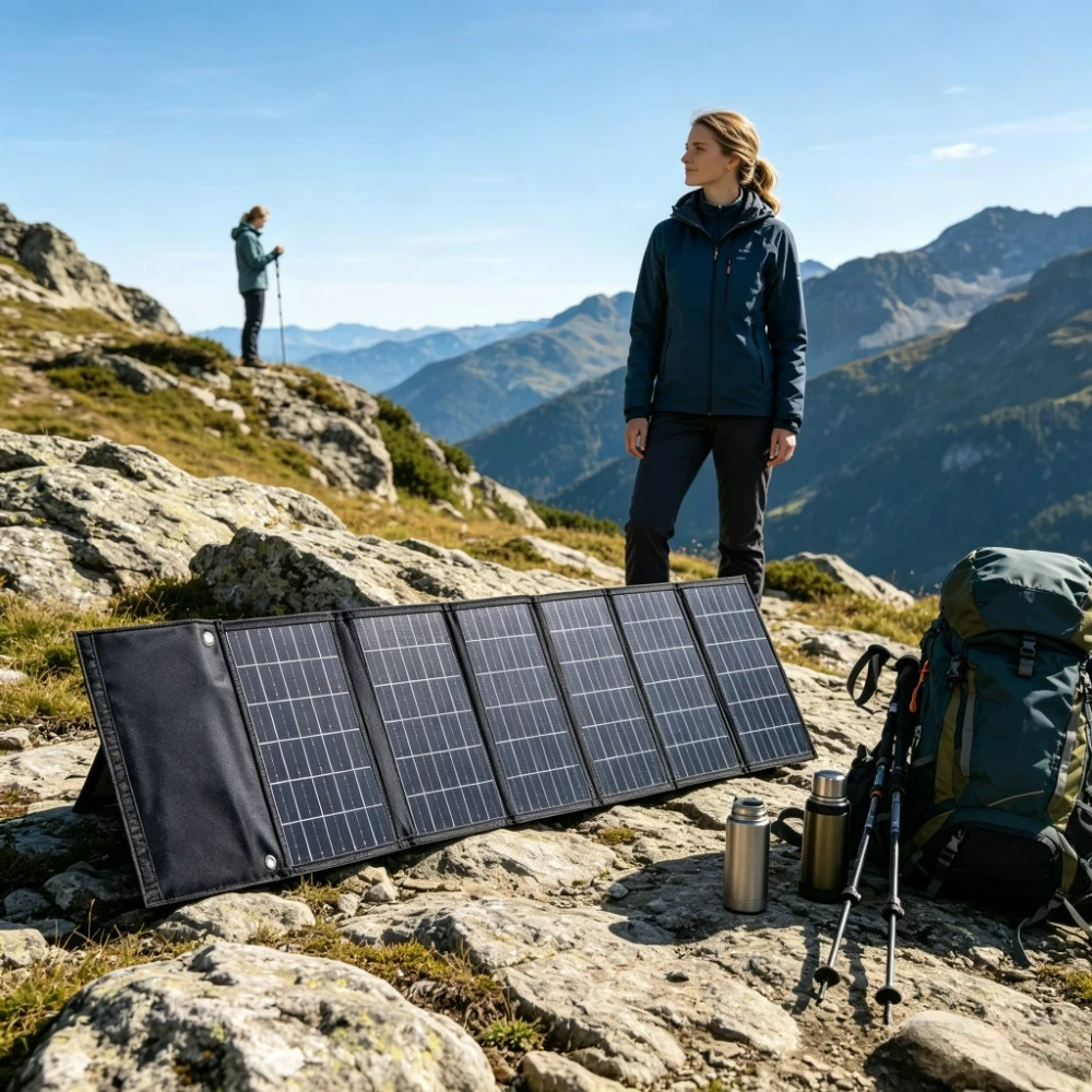 Outdoor Emergency 50W 90W Foldable Solar Charger Portable ETFE Solar Power Bank Dual USB DC Output Waterproof Solar Panel For