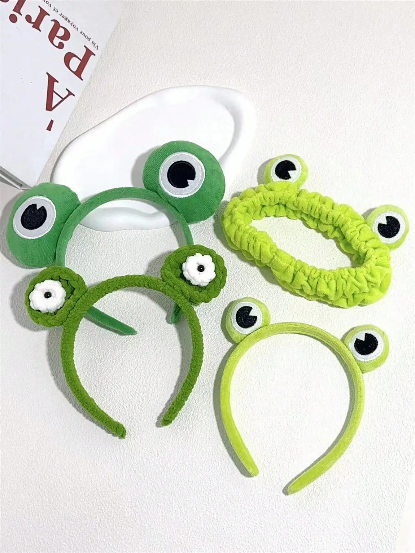 1 frog headband Headband face makeup cartoon cute sweet ins wind funny super cute big eyes headband hair accessories