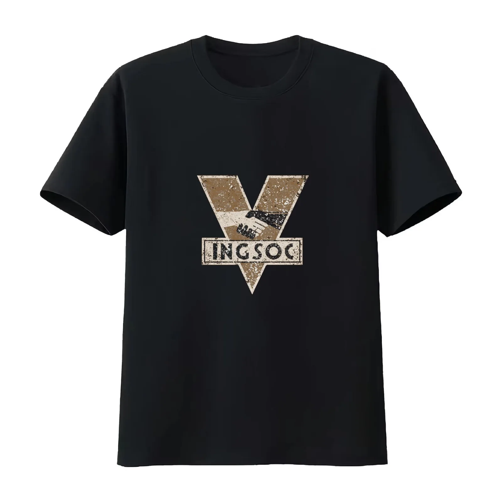 1984 INGSOC LOGO T-Shirt Summer Casual Cotton Tee Oversized Streetwear Tops Vintage Graphic Print Loose Fit Short Sleeve