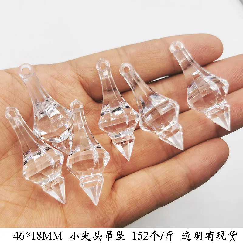 20Pcs Acrylic Beads Crystals 18*46mm Hanging Pendant Pointed Drop Chandelier Wedding Party DIY Home Decoration