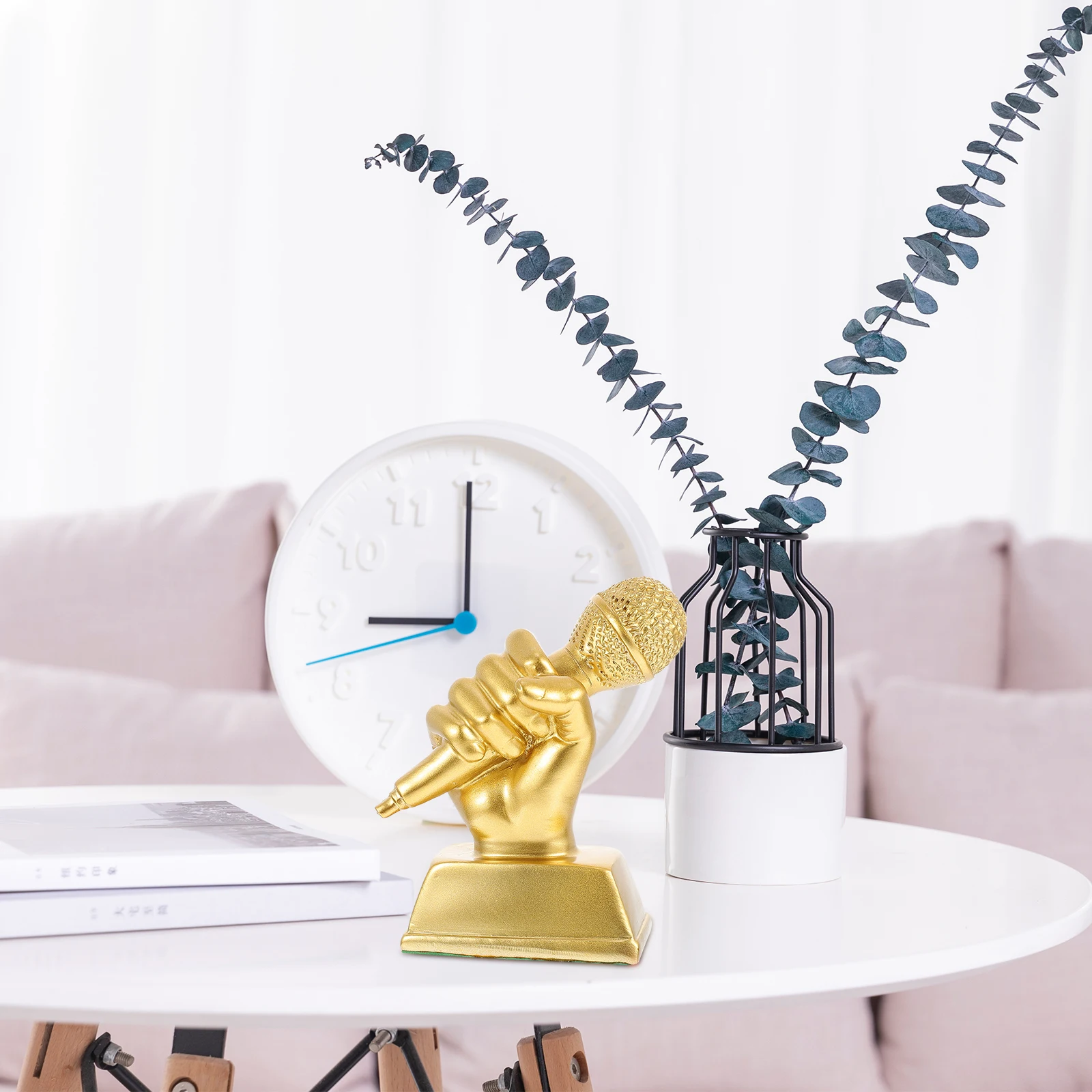 الراتنج ميكروفون الكأس الزينة الغناء المنافسة جائزة الكأس الموسيقية سطح أملس تصميم دائم