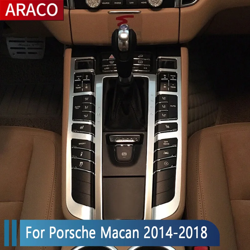 

For Porsche Macan 2014-2018 Aluminium Alloy Interior Car Styling Central Control Function Buttons Frame Decoration Cover Trim