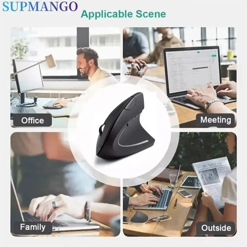 Vertical Mouse Ergonomic 2.4GHz Wireless Optical Mice 3 Adjustable DPI 800/1200/1600 6 Buttons for Laptop PC Computer Desktop image 2