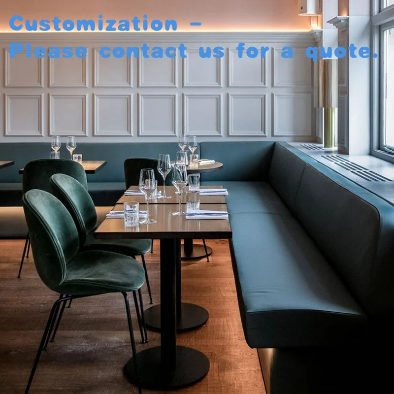 custom.Private Customization Luxury Western Restaurant Steak Canteen Leather Sofa Booth Seating Dining Table Set Commercial Furn