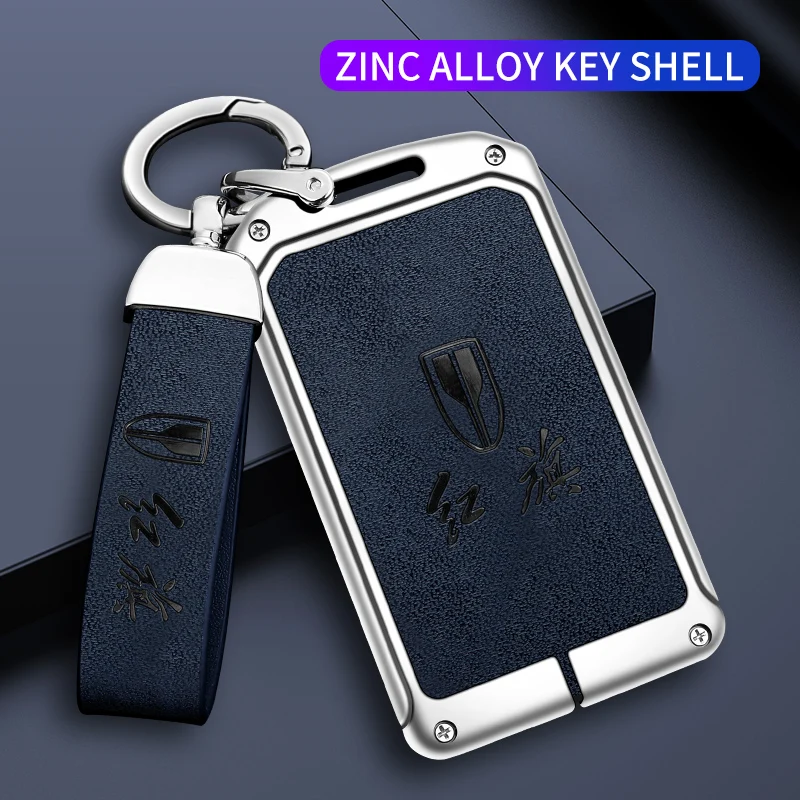 New Zinc Alloy Leather NFC Card Car Key Case Cover Fob Protector Shell for Hongqi HS7 H9 Red Flag HS5 Auto Interior Accessories