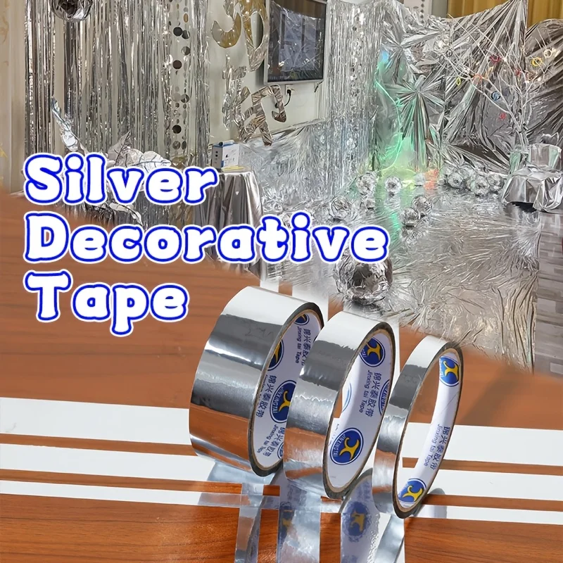 3rolls 10mm/20mm/30mm Silver Metallic Foil Tape for Party Wedding Festival Decor | Aluminum Craft Duct Tape, Strong Adhesive