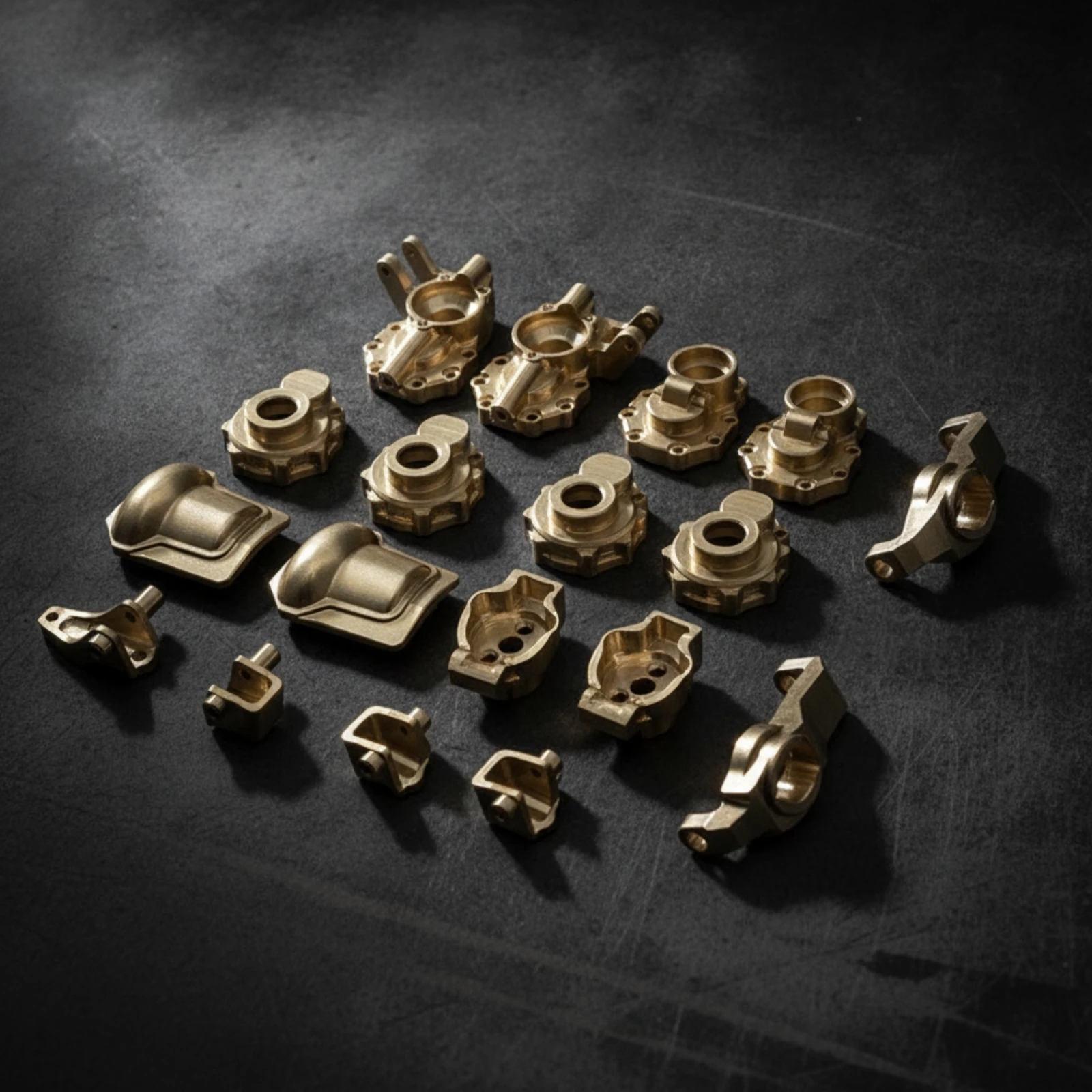 Brass Front Steering Knuckles Kit Heavy-Duty Brass Upgrade Kit RC Car Parts with Steering Knuckles Corrosion-Resistant