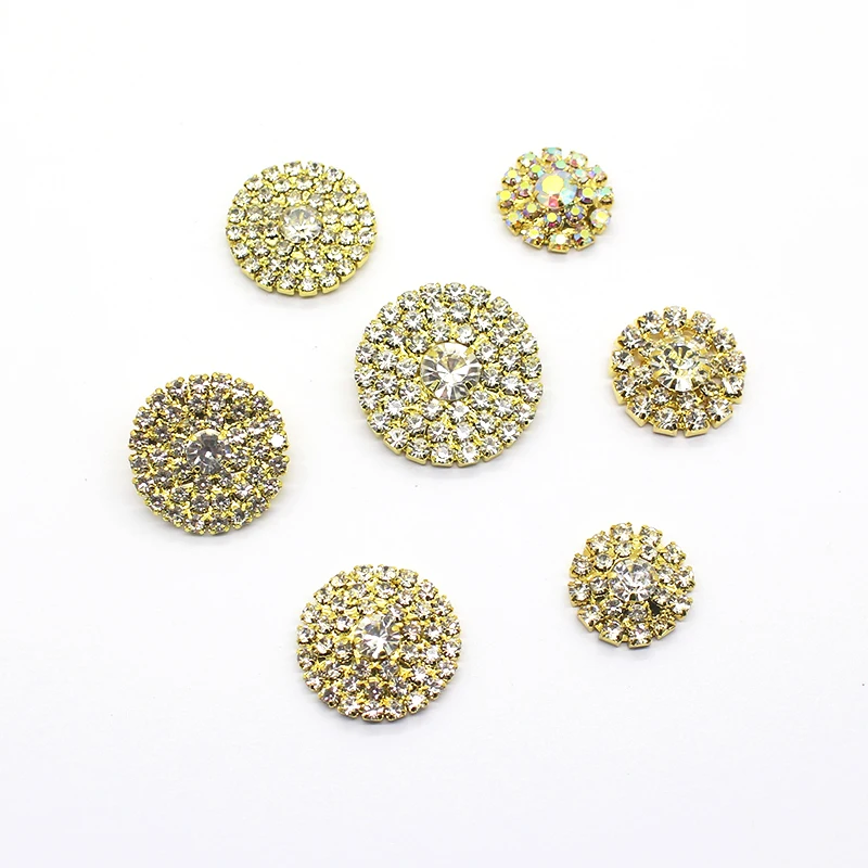 Wholesale 10Pcs Mix Size Needlework Sewing Rhinestone Buttons, Clothing Sewing Embellishment Accessories DIY Scrapbook Crafts