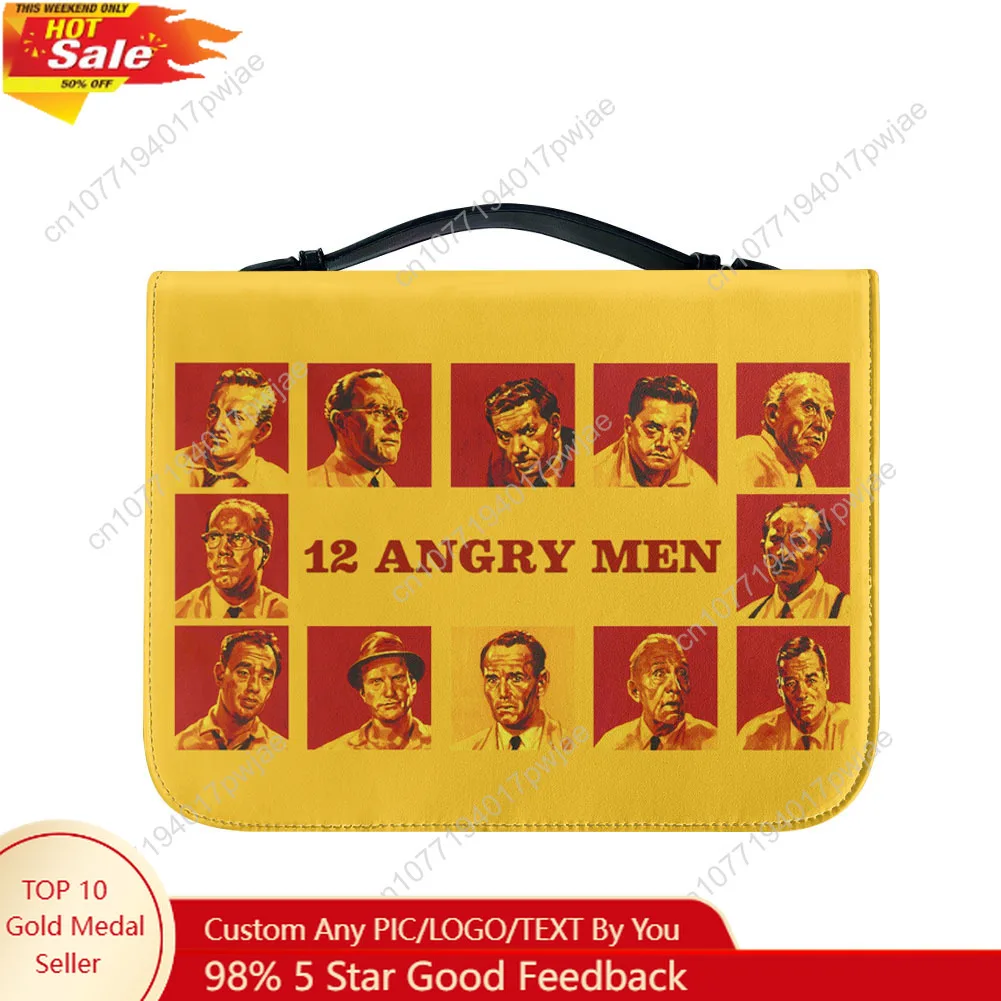 

12 Angry Men movie retro poster old movie Bible Bags Christian Cover Bible Pack Waterproof Leather Bag Pockets Package Case