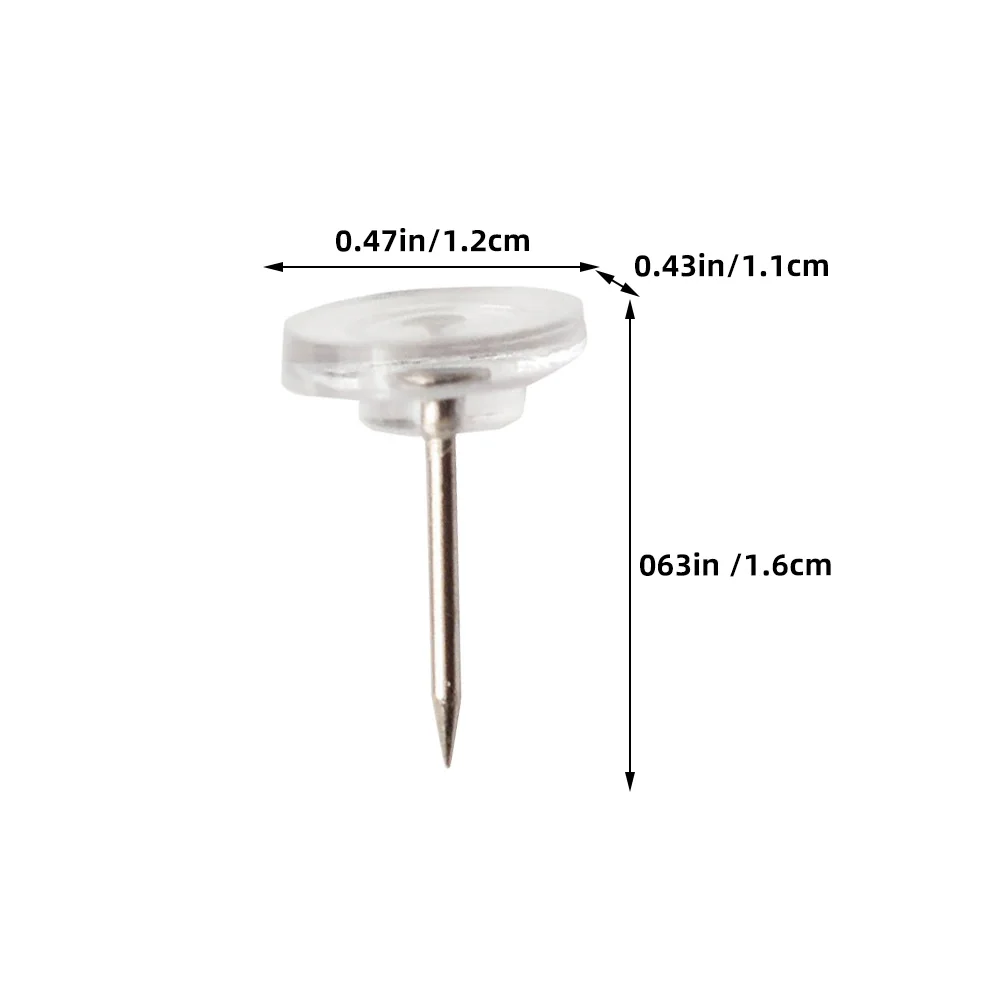 Punaises de bureau transparentes, pour tableau en liège, pour carte, 100 pièces