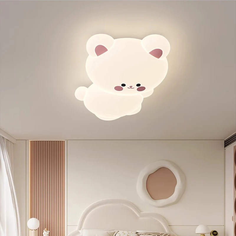 Imagem -02 - Led Cartoon Bear Ceiling Lights Koala Luz Moderno Criativo Bonito Decoração do Quarto das Crianças Quarto Bebê Menino Menina