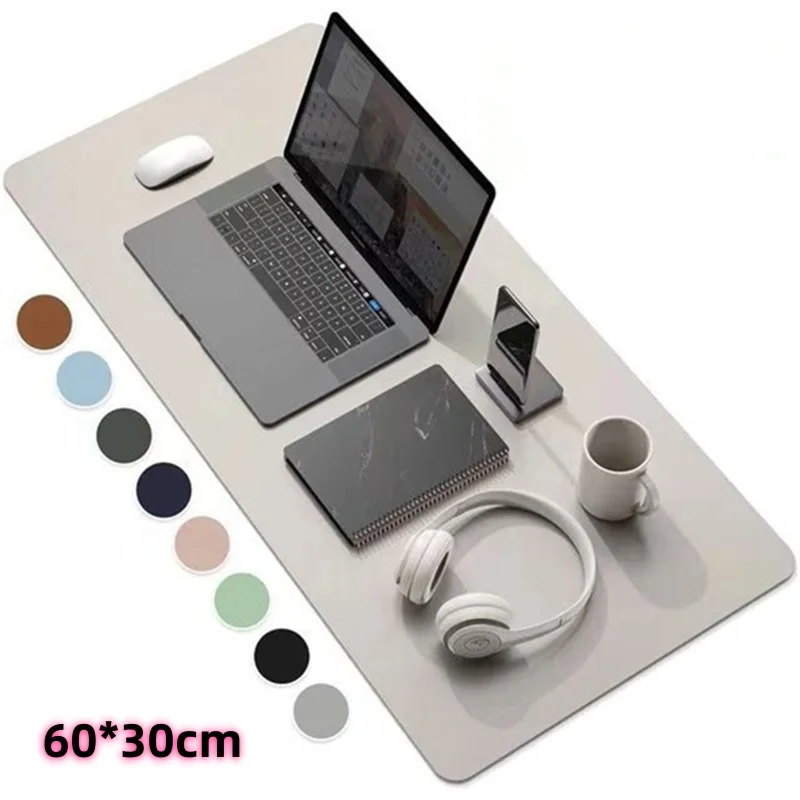 

New 1 Pcs 60*30mm Large Size Office Desk Protector Mat PU Leather Waterproof Mouse Pad Desktop Keyboard Desk Pad Gaming Mousepad