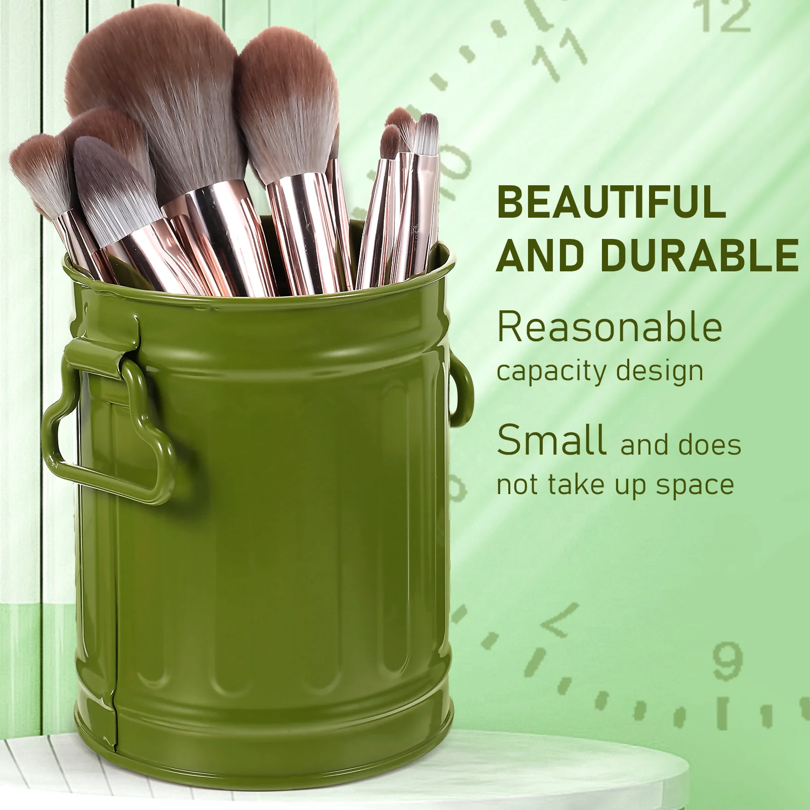 

Iron Waste Bucket Desk Trash Can Pen Holder Pencil Container Office Garbage Bin Multi purpose Storage Home Daily Use Stationery